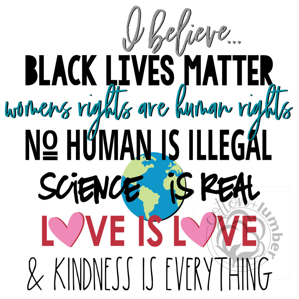 I Believe... Equality Mug, Black Lives Matter, Dishwasher & Microwave Safe, Premium Ceramic Mug