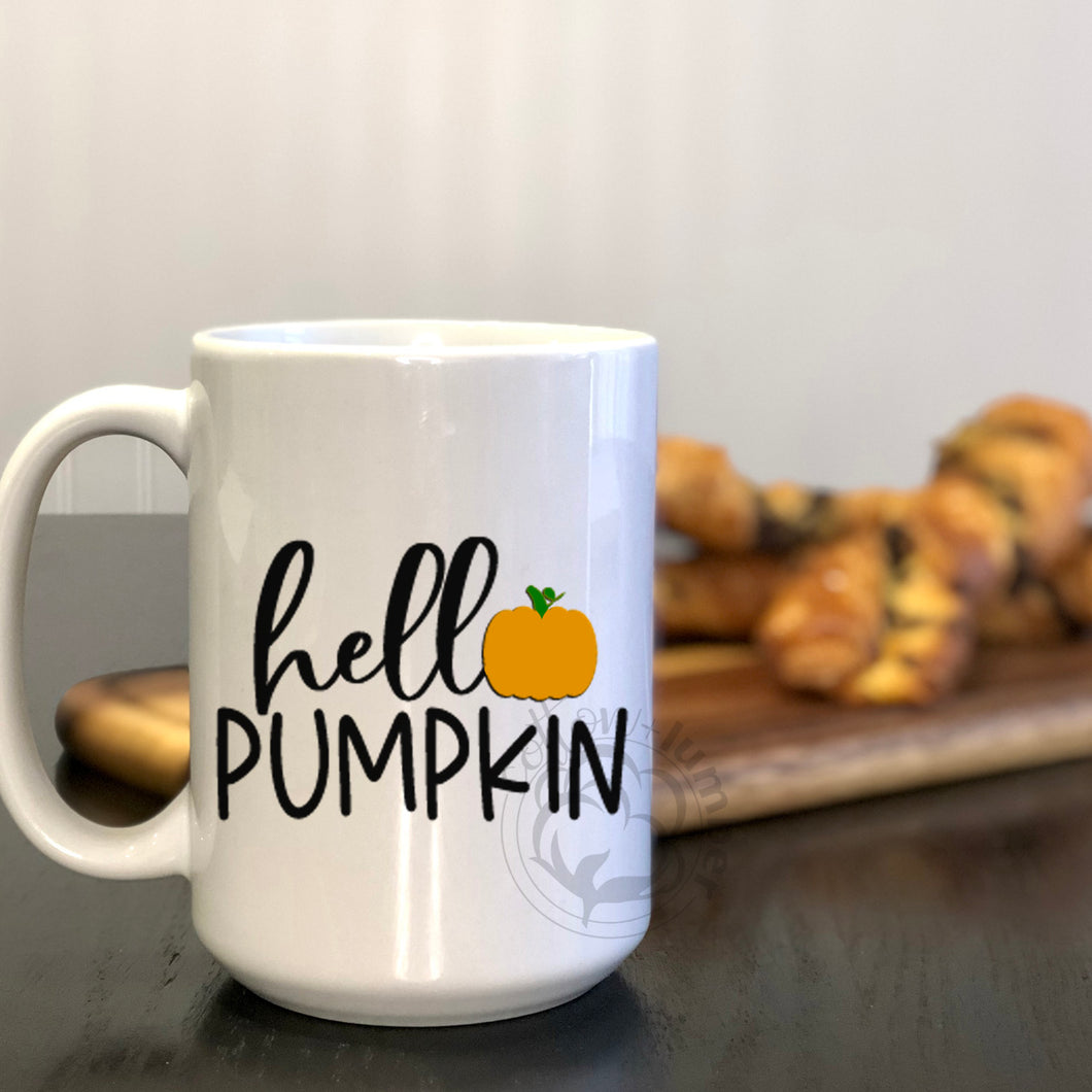 Hello Pumpkin Mug, Dishwasher & Microwave Safe, Fall, Winter