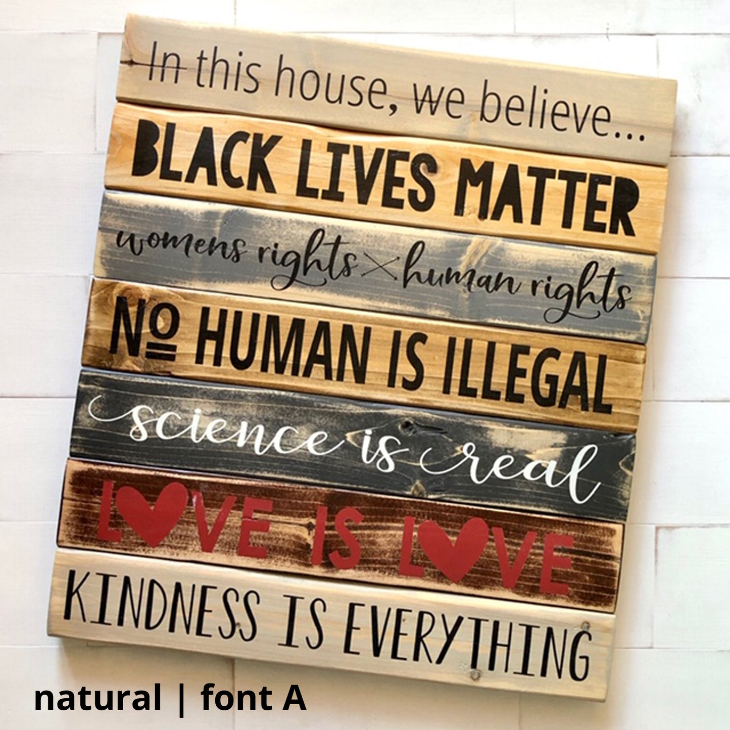 In this house, we believe... Wooden Equality Sign, Black Lives Matter, Hand Painted